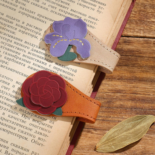2PCS Leather Magnetic Bookmarks for Women, Personalized Leather Bookmark, PU Magnet Bookmark Clips Book Holder