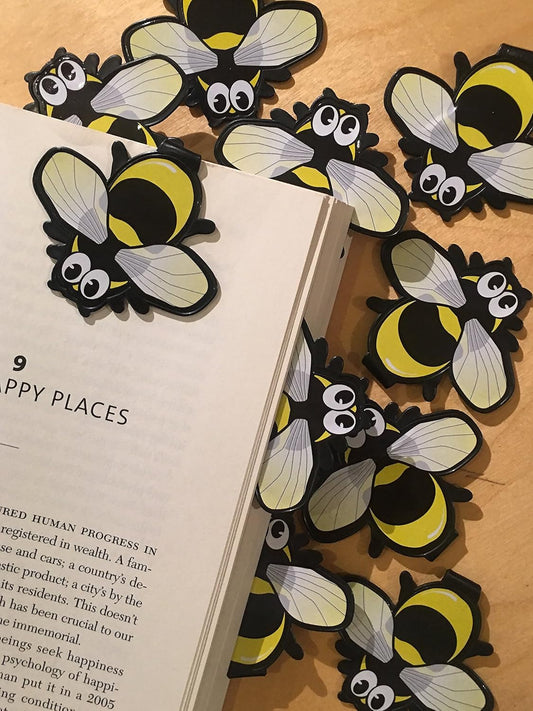 Bee Clip Bookmarks for Kids Students Cool Cute Animal Set of 10 Bulk Bookmark Funny Wacky Classroom Reading Incentives Library Rewards Novelty Party Favors Fun Prizes for Summer Reading Programs