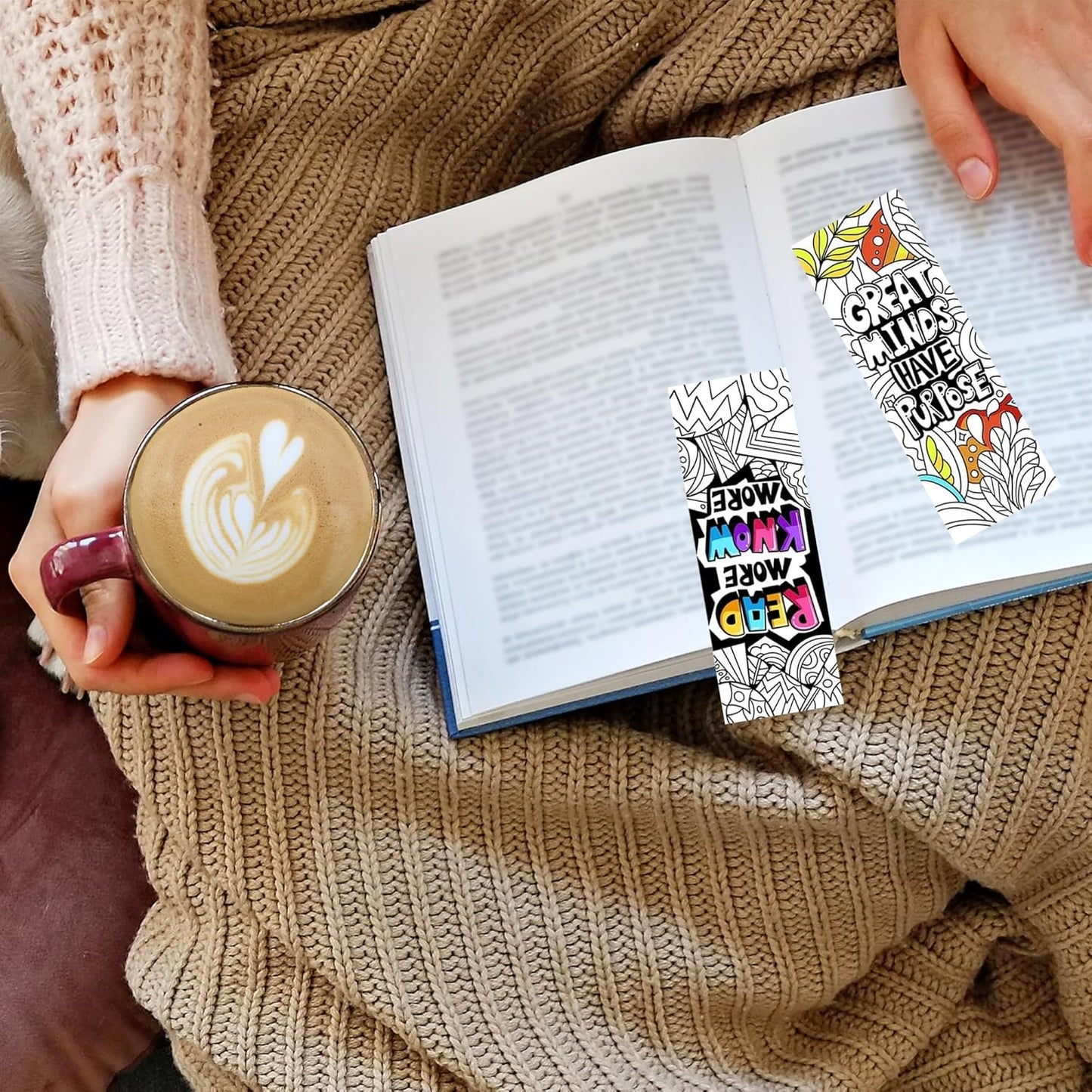 VOCHIC 120 Piece DIY Inspirational Bookmarks Bulk Bookmarks, Cool Double-Sided Coloring Bookmark for Present, Color Your Own Book Marks for Adults, Teachers, Women, Men, Book Lovers,VBS Theme Gift
