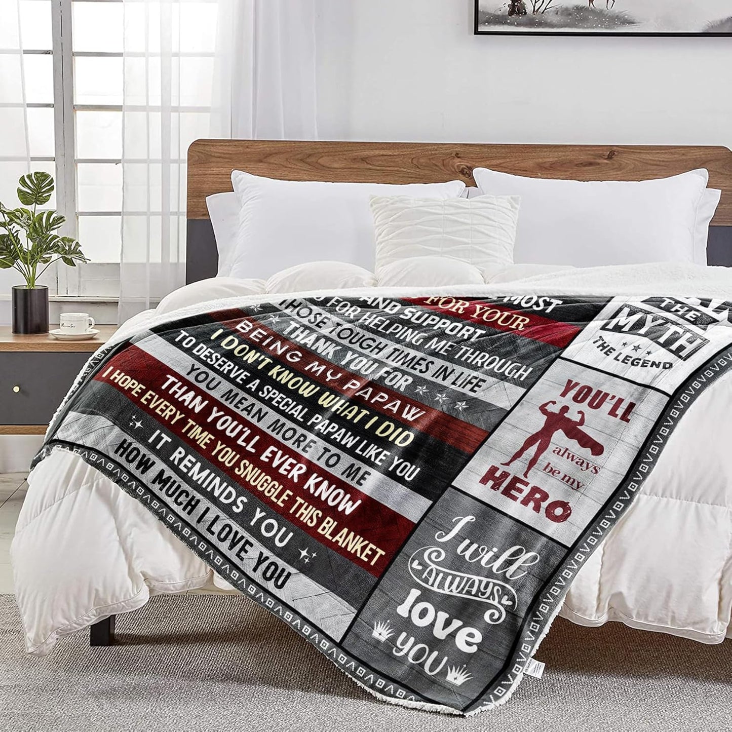 Papaw Gifts, Best Papaw Gift from Grandkids Granddaughter Grandson, Birthday Gifts for Papaw, Papaw Gifts for Grandpa, Papaw Christmas Fathers Day Throw Blanket Gifts 60"x50"