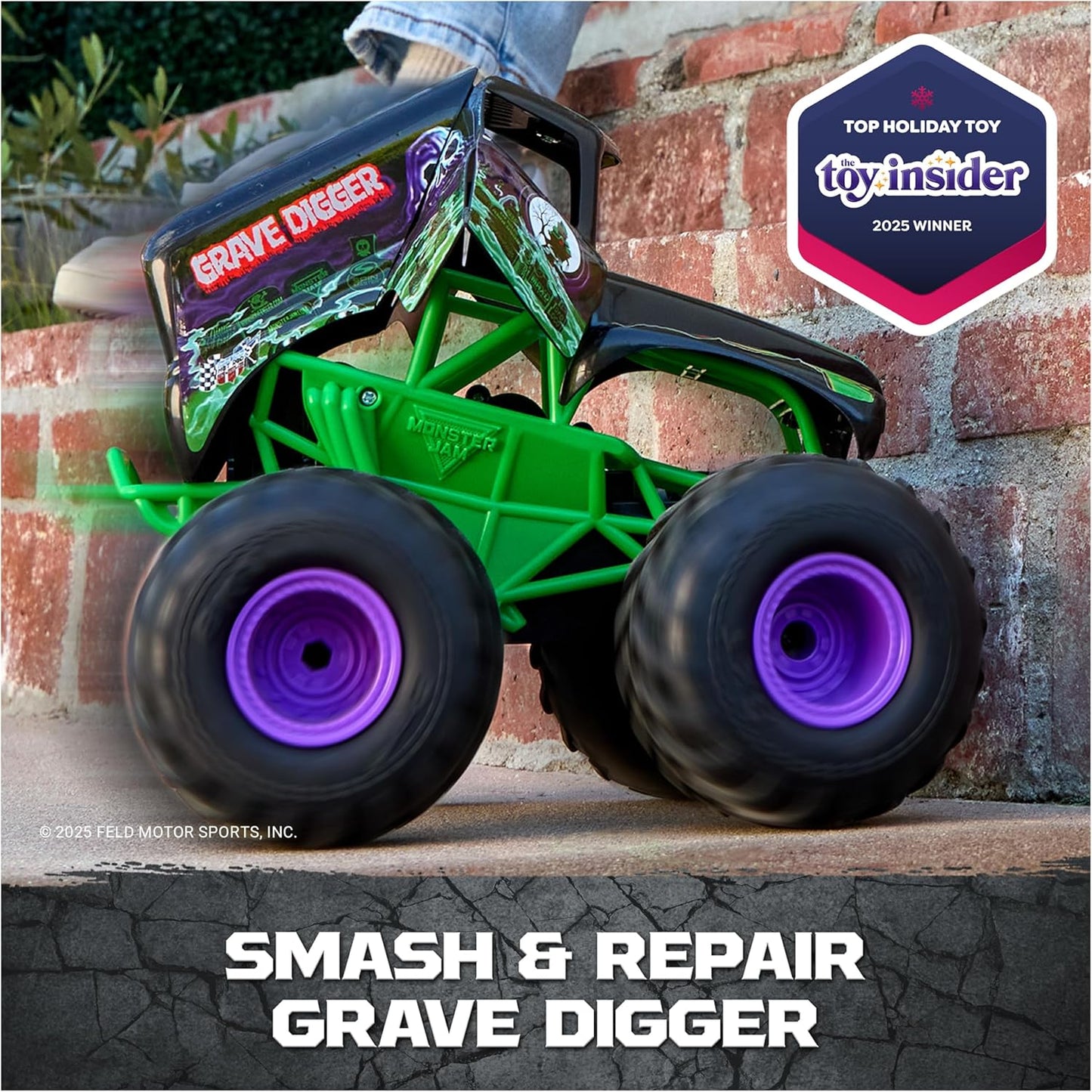 Monster Jam, Official Smash & Bash Grave Digger Remote Control Indoor & Outdoor Vehicle, 1:15 Scale Repairable Monster Truck, Kids Toys for Boy and Girls Ages 4 and up