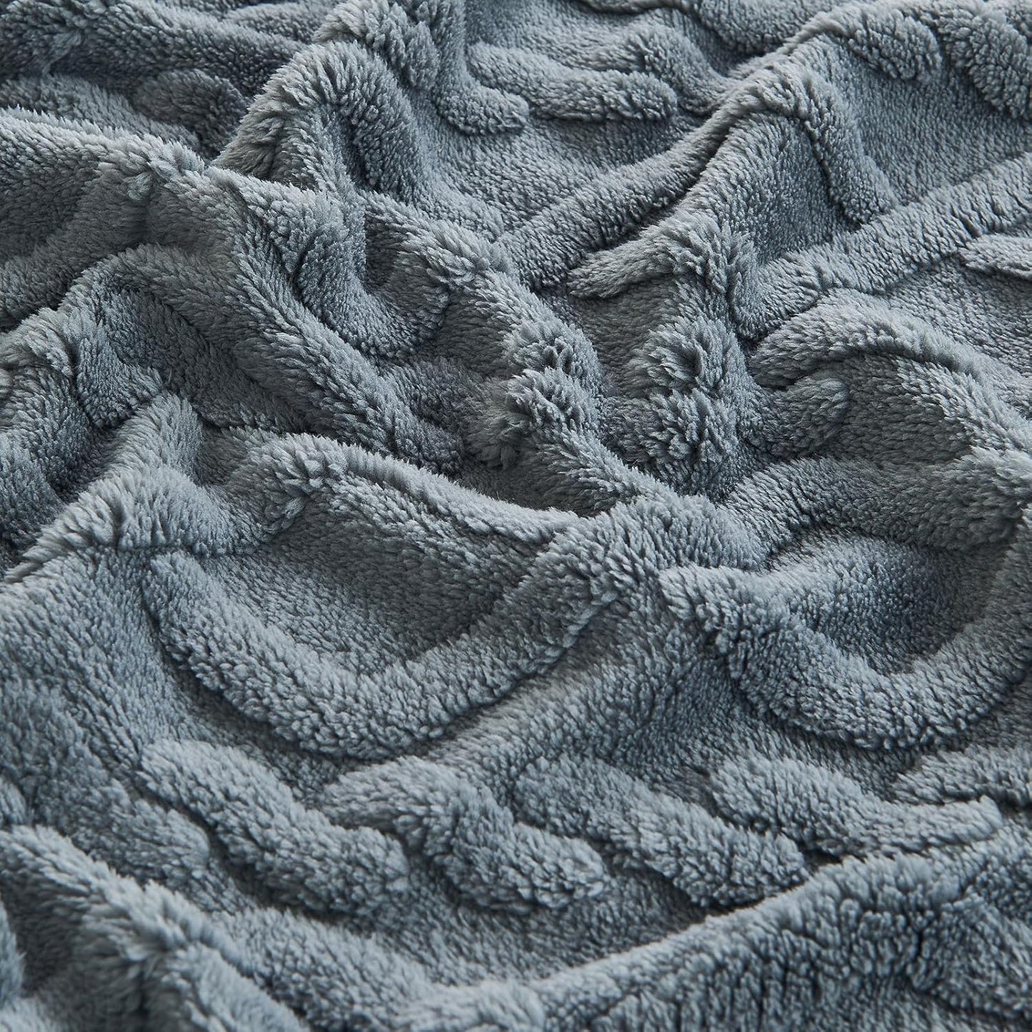 KMUSET Kids Blanket for Boys Girls 30 x 40 inches, Soft Cozy Fuzzy Swaddle 3D Jacquard Dark Grey Throw Blanket
