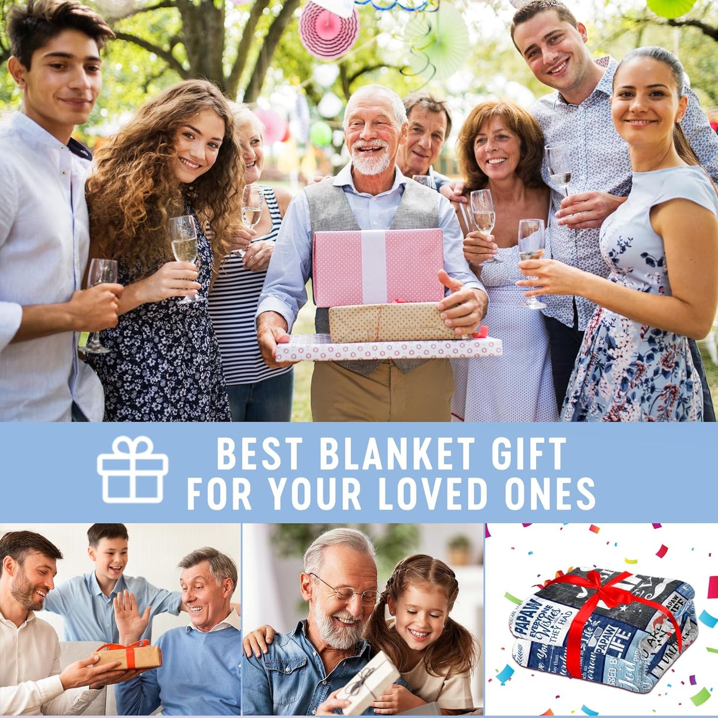 Papaw Gifts, Best Gifts for Papaw, Papaws Gifts from Grandkids Granddaughter Grandson, Papaw Birthday Gifts, Papaw Gifts for Grandpa, Papaws Gifts for Christmas Fathers Day Throw Blanket 80"x60"