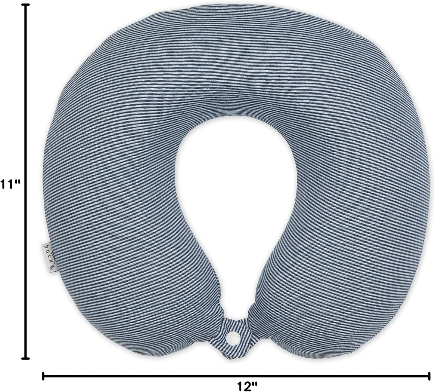 Bucky Jersey Stripe Comfort Travel Accessories, Memory Foam Neck Pillow, Navy Stripe, One Size