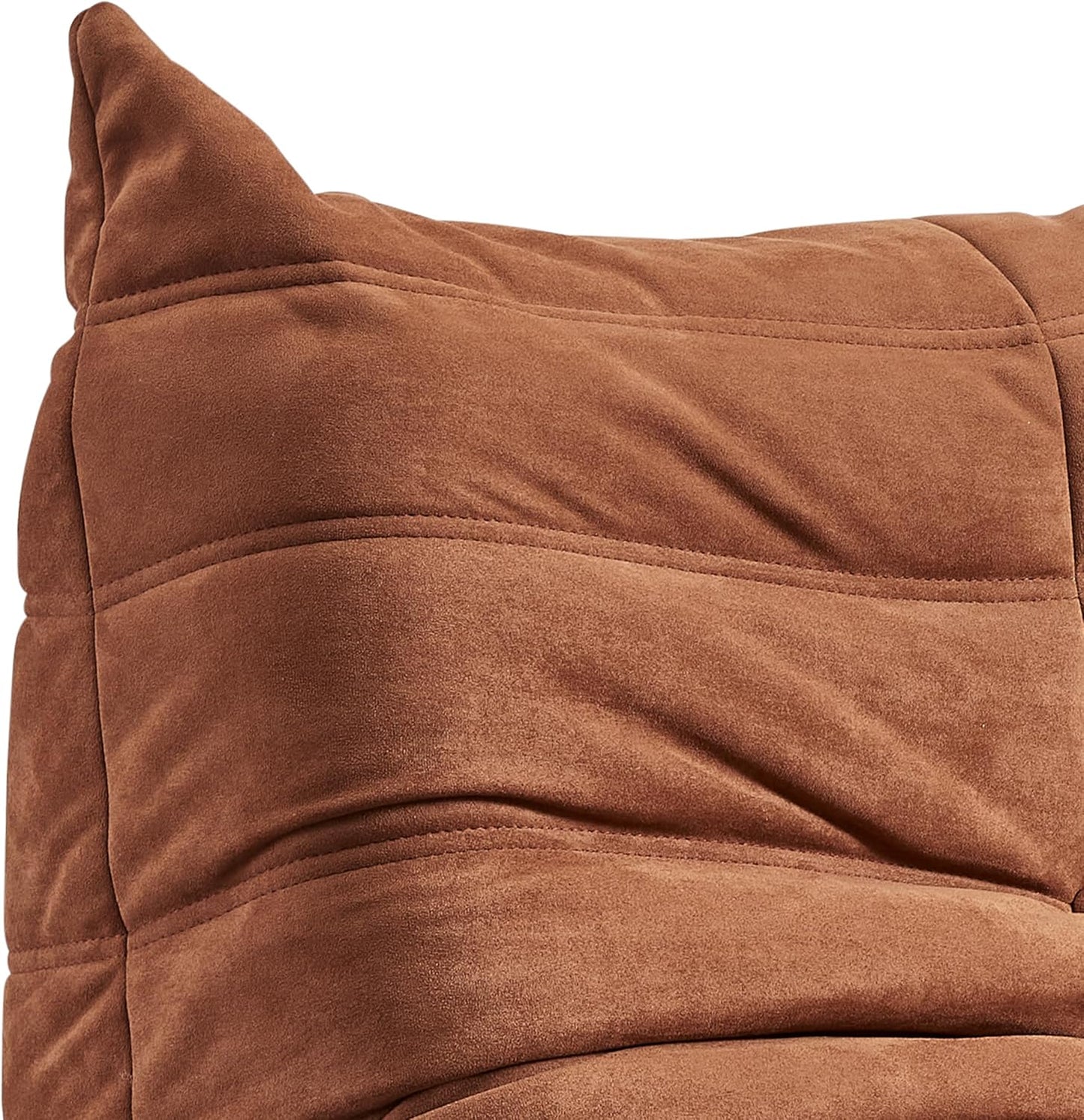 Green Bean Bag Chair - Corner Sofa, Fireside Floor Couch for Living Room, Bedroom, Gaming & Office (Brown, Single)
