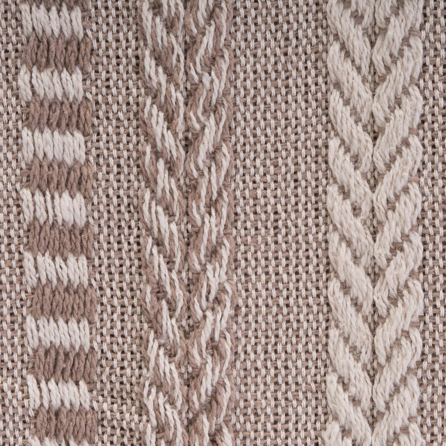 DII Braided Striped Decorative Throw Blanket, 50x60, Stone