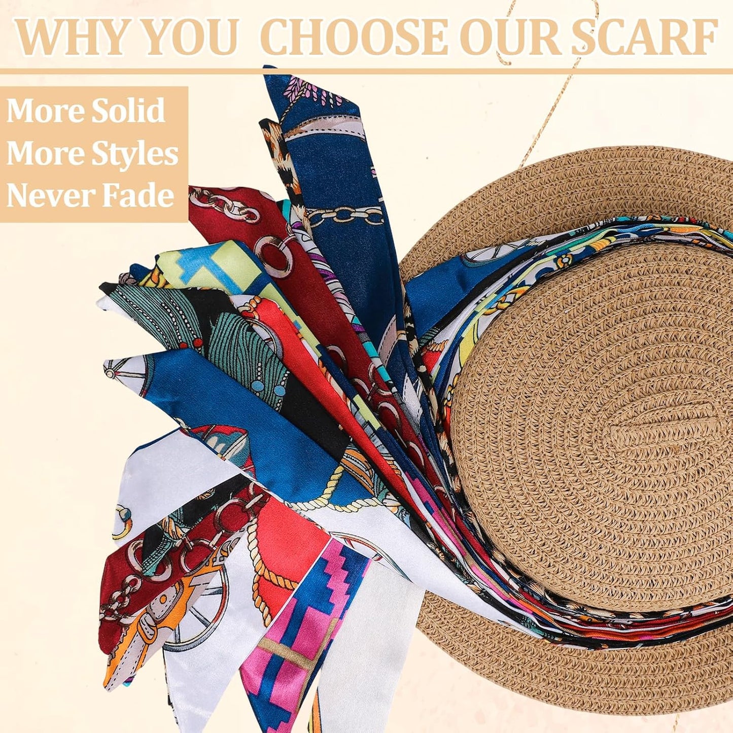 JATEBI 24 Pcs Women Handbag Head Scarf Band Narrow Hair Purse Neck Scarf Ribbon Satin Head Neckerchief Silk