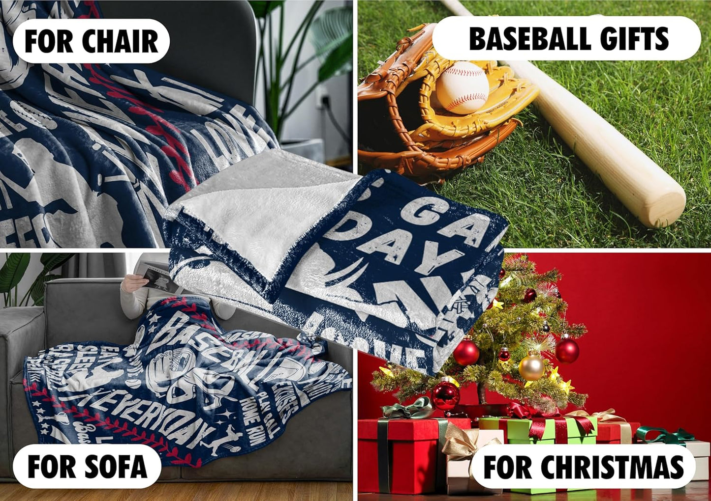 InnoBeta Baseball Gifts for Boys Blanket Throw - Gift from Mom Dad for Teen Sport Fans Kids Adults - Baseball Everyday - 50" x 65"