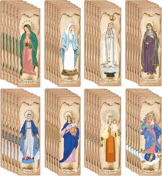 Religious Bible Catholic Bookmarks, 48 Pcs Virgin Mary Christian Book Markers, Scripture Bible Study Gifts for Women Men Book Lovers