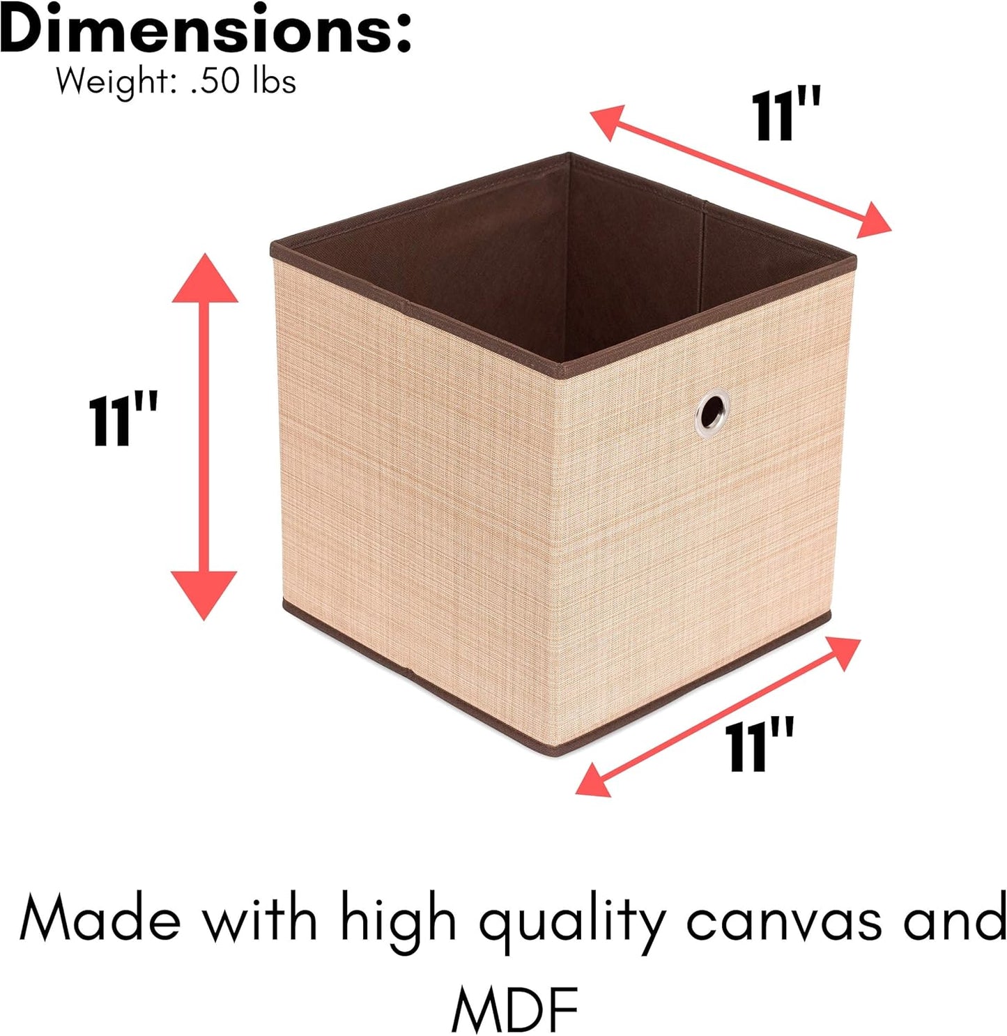 Internet's Best Canvas Storage Bin - 2 Pack - Brown - Box Container