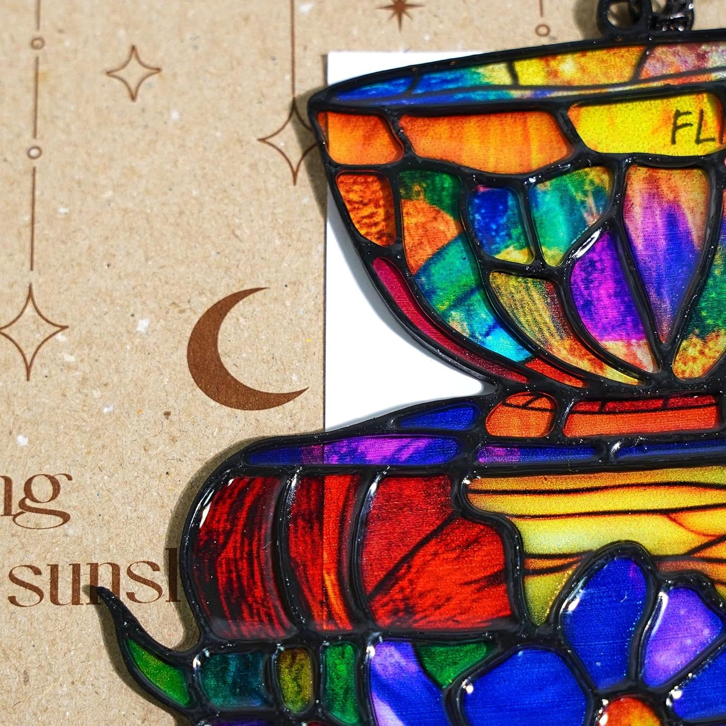 Books Teacup Handmade Artisan Resin Sun Catcher for Bookworm, Stained Glass Effect Window Hanging Ornament Garden Decor, Gifts for Readers, Valentines Day Gift for Women Mom Wife