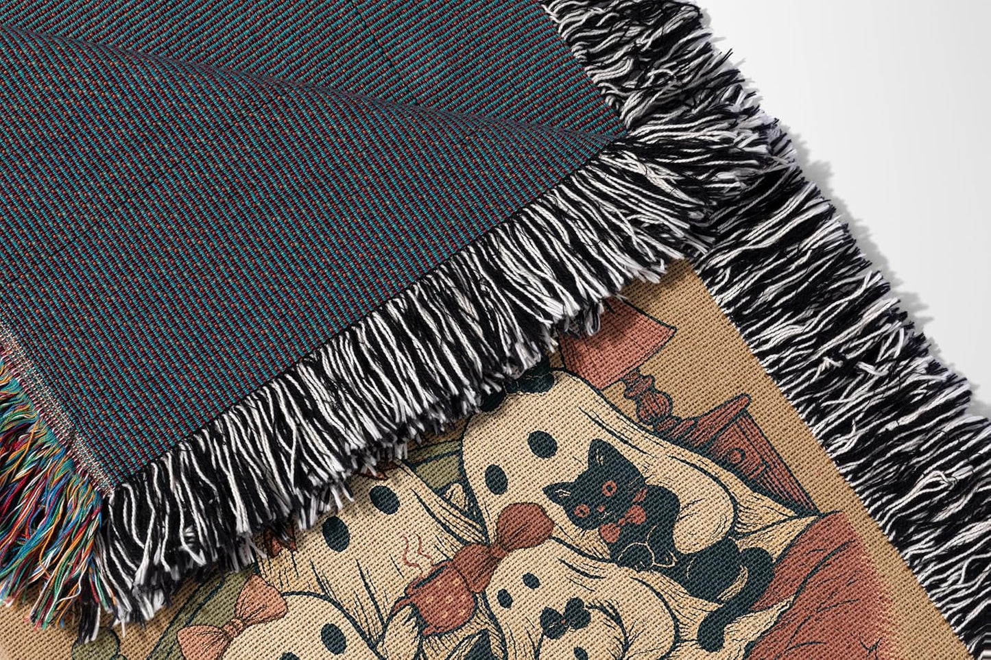 Read More Books Halloween Blanket – Ghost Book Lovers Woven Throw – Cozy Fall Blanket for Reading Nook or Gothic Decor