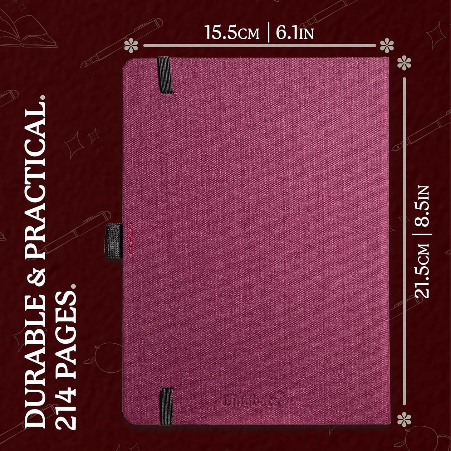 Dingbats* Reading Journal for Book Lovers - Thick Paper Thread-Bound Hardcover Book Tracker to Record Reads, Quotes & Reflections, with Elastic Closure, Pen Loop & Bookmarks for Organized Reading