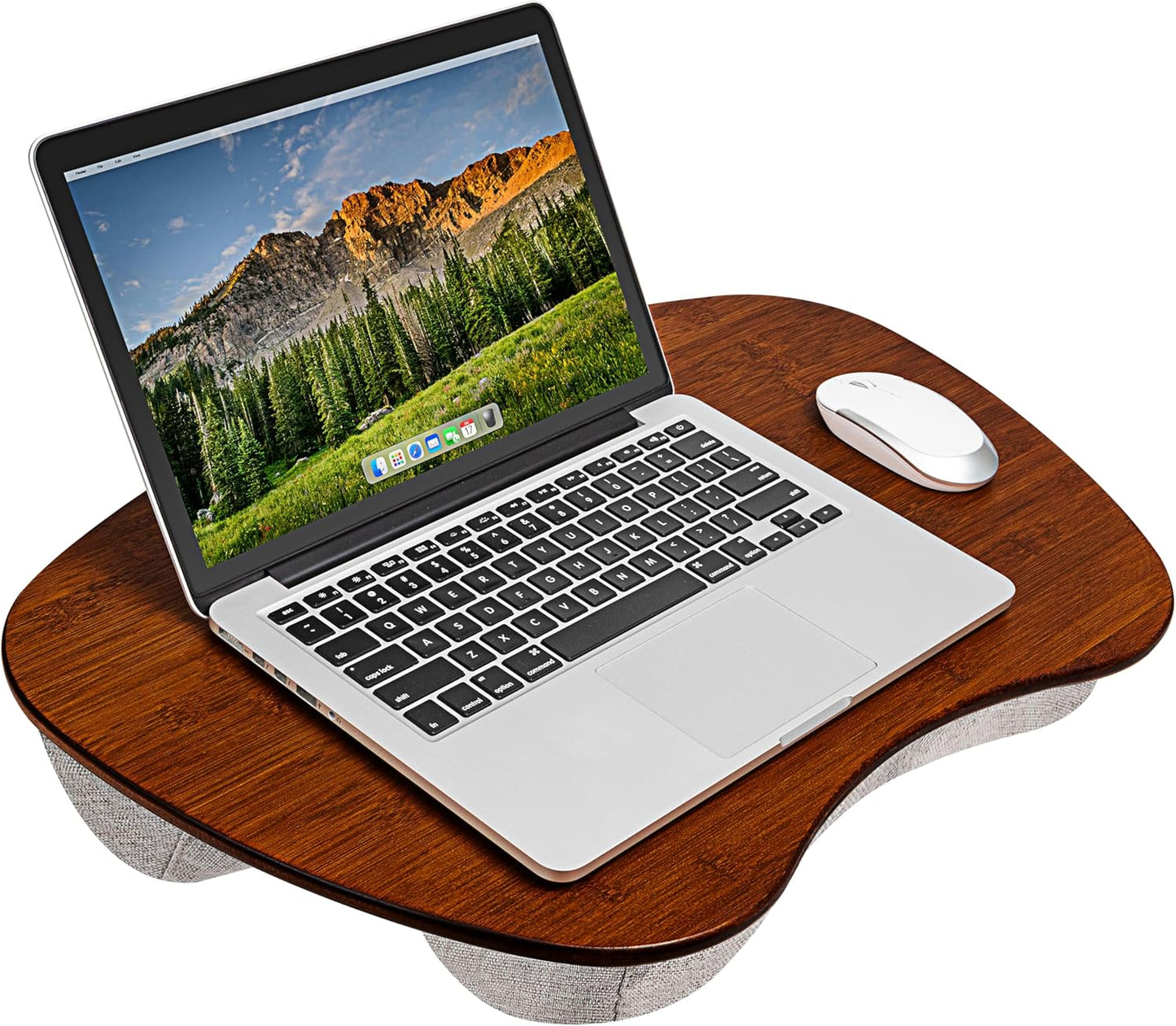 LAPGEAR Extra Large Bamboo Lap Desk - Chestnut - Fits up to 17.3 Inch Laptops - Style No. 91692