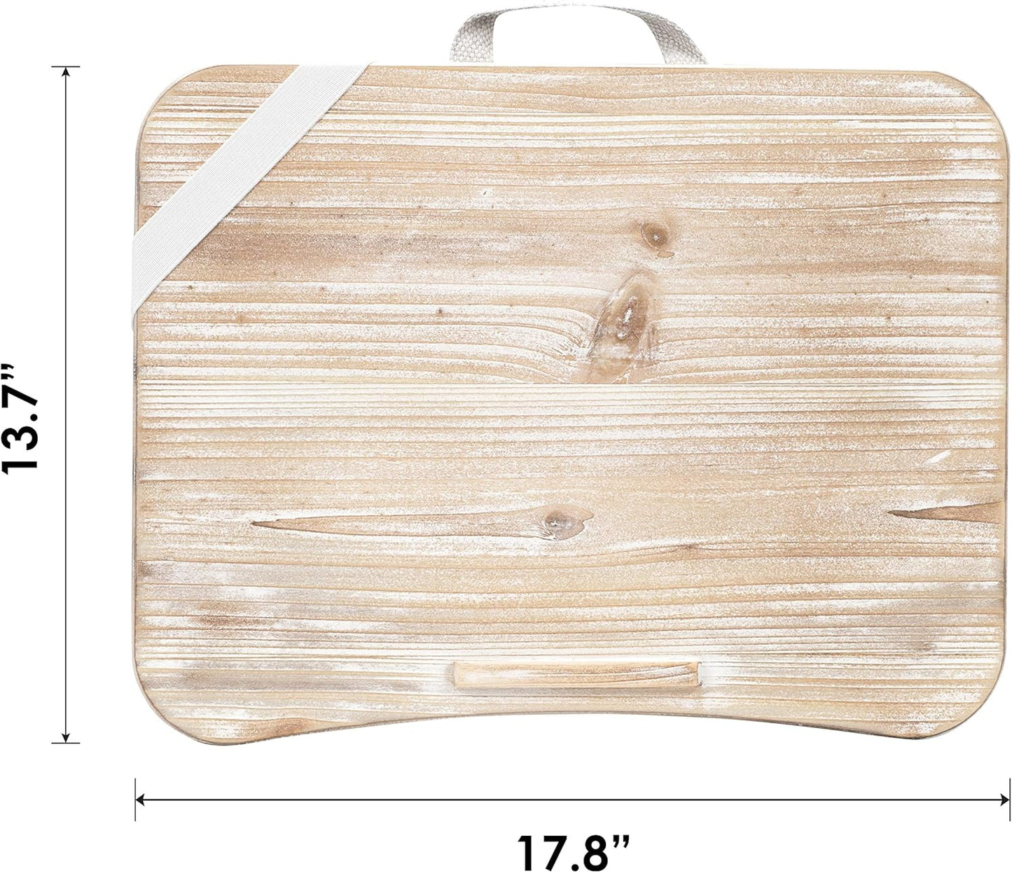 LapGear Heritage Lap Desk with Device Ledge - White Wash - Fits up to 17.3 Inch Laptops - Style No. 45611