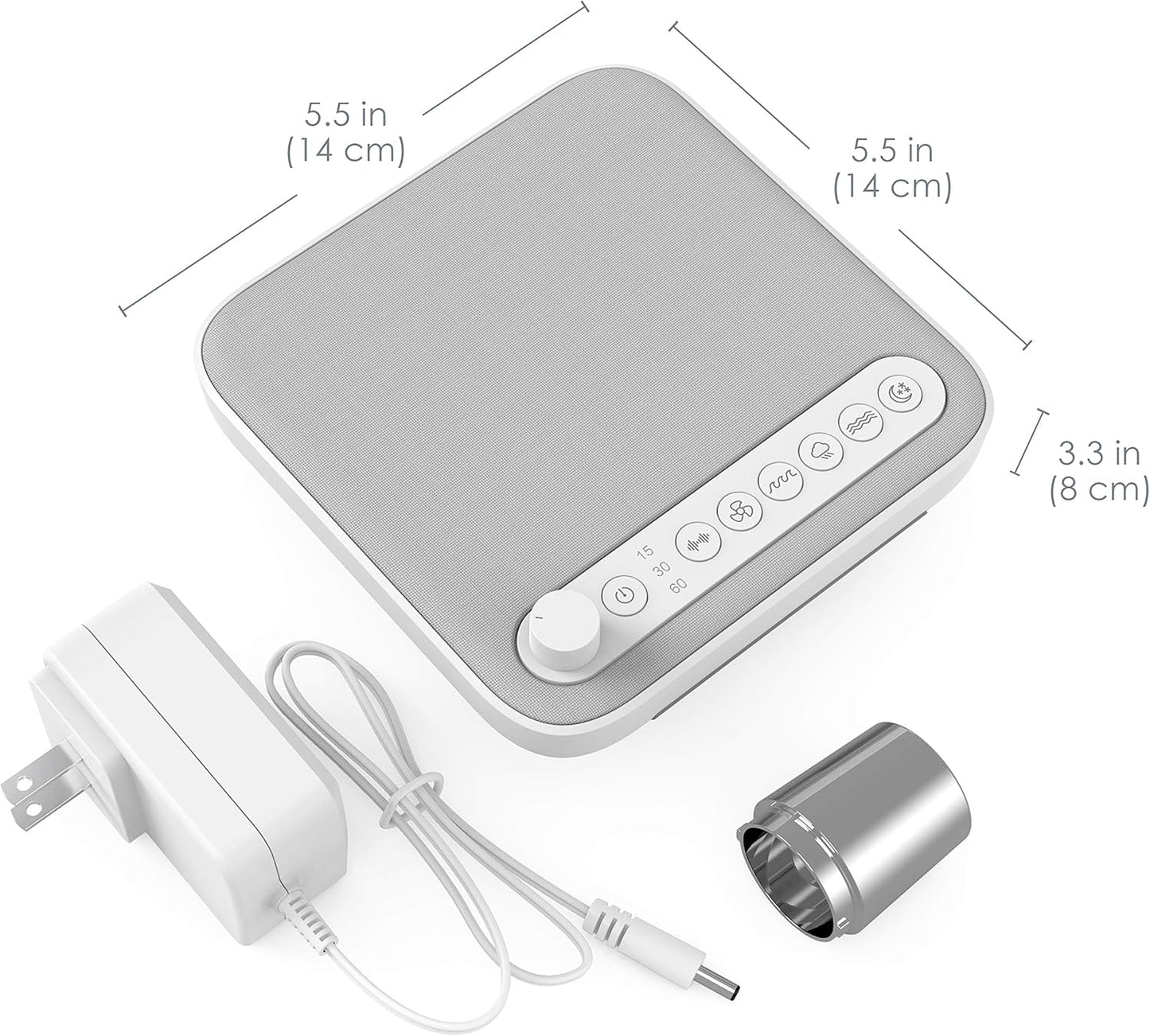 Pure Enrichment Wave Premium Sleep Sound Machine with USB Charger - Seamless Looping with 6 Soothing All-Natural Sounds, & Auto-Off Timer - Easily Portable for Travel (White) Patented Design