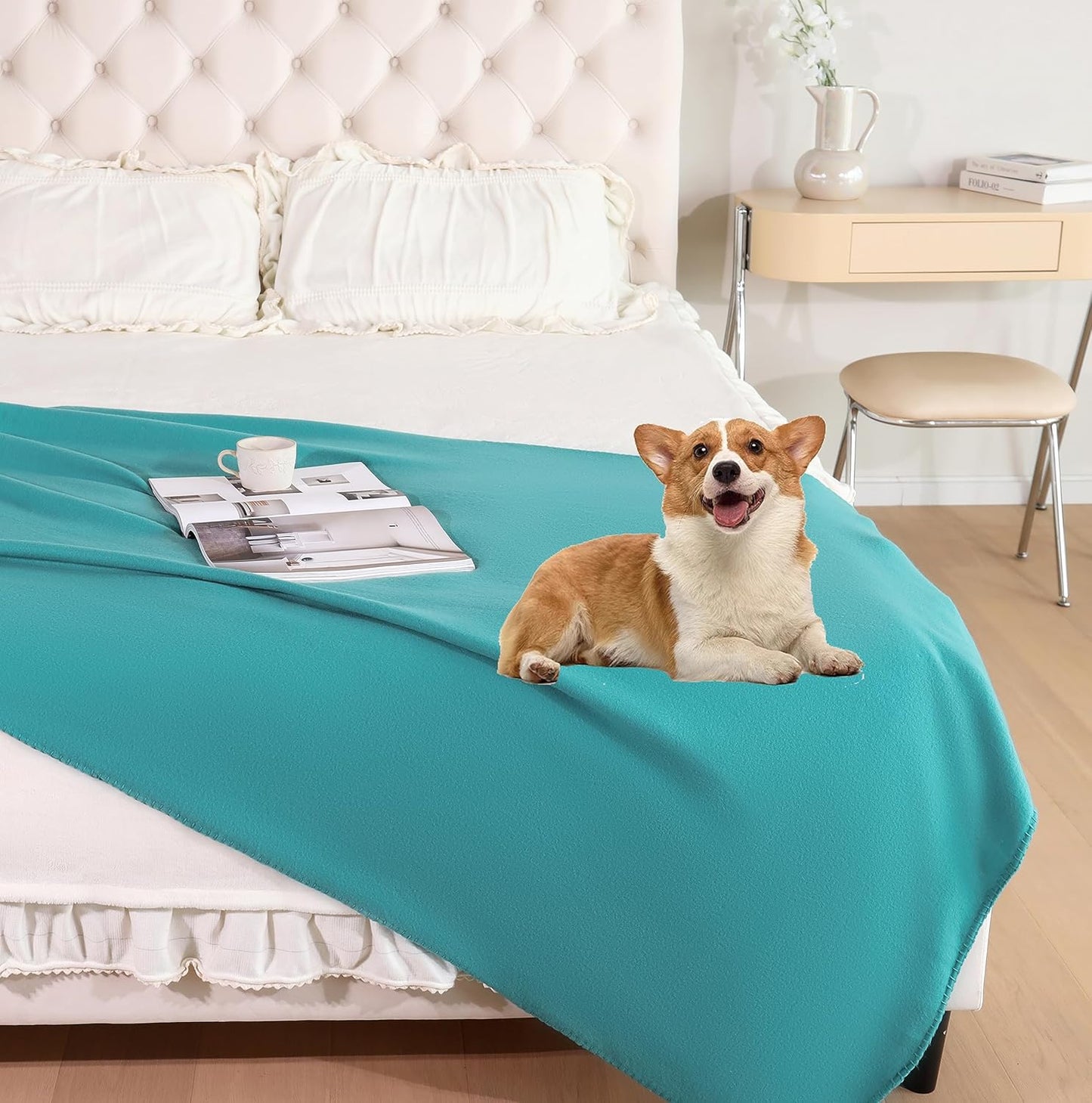CAI TENG Fleece Throw Blankets Lightweight Warm Soft Cozy Pet-Friendly Bulk Fleece Throw Blanket Kids Solid for Home Bed, Sofa, Dorm, Office, Gifts, Outdoor Couch (Multicolor, Pack of 6-50 x 60 inch)