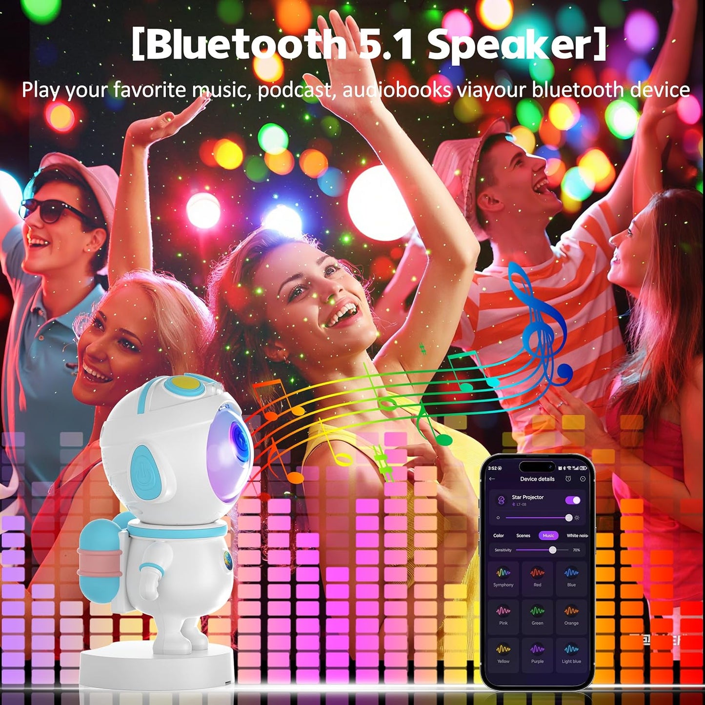 Apollo Star Galaxy Projector Night Light with 16 Light Effects, Nebula Ceiling LED Lamp for Bedroom and Room Decor, for Parties&Christmas &Birthday& Kids Gifts (Blue)
