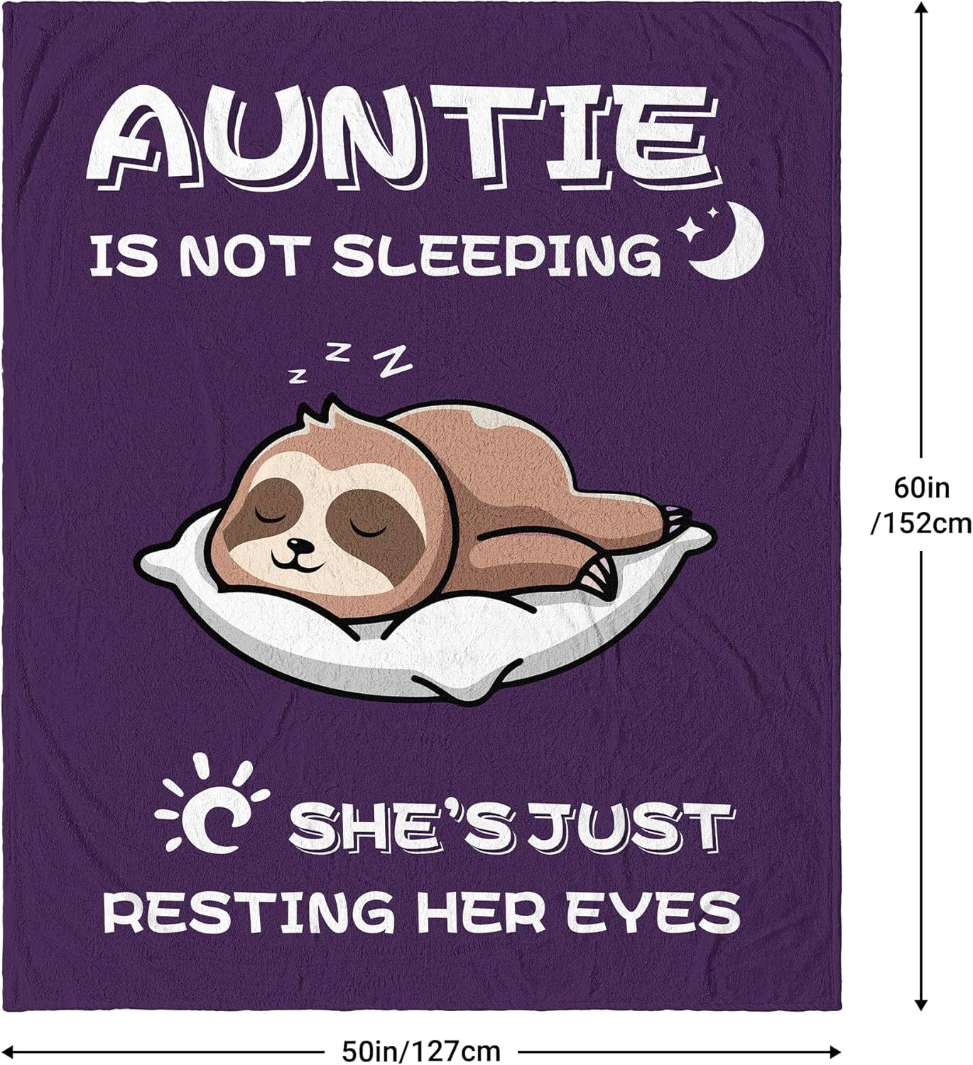 Auntie Gift Ideas, Aunts Birthday Gifts, Best Auntie Ever Gifts, Christmas Mother's Day Birthday Gifts for Aunt from Niece Nephew, Super Soft & Cozy Sloth Aunt Blanket Throw 60"X50"