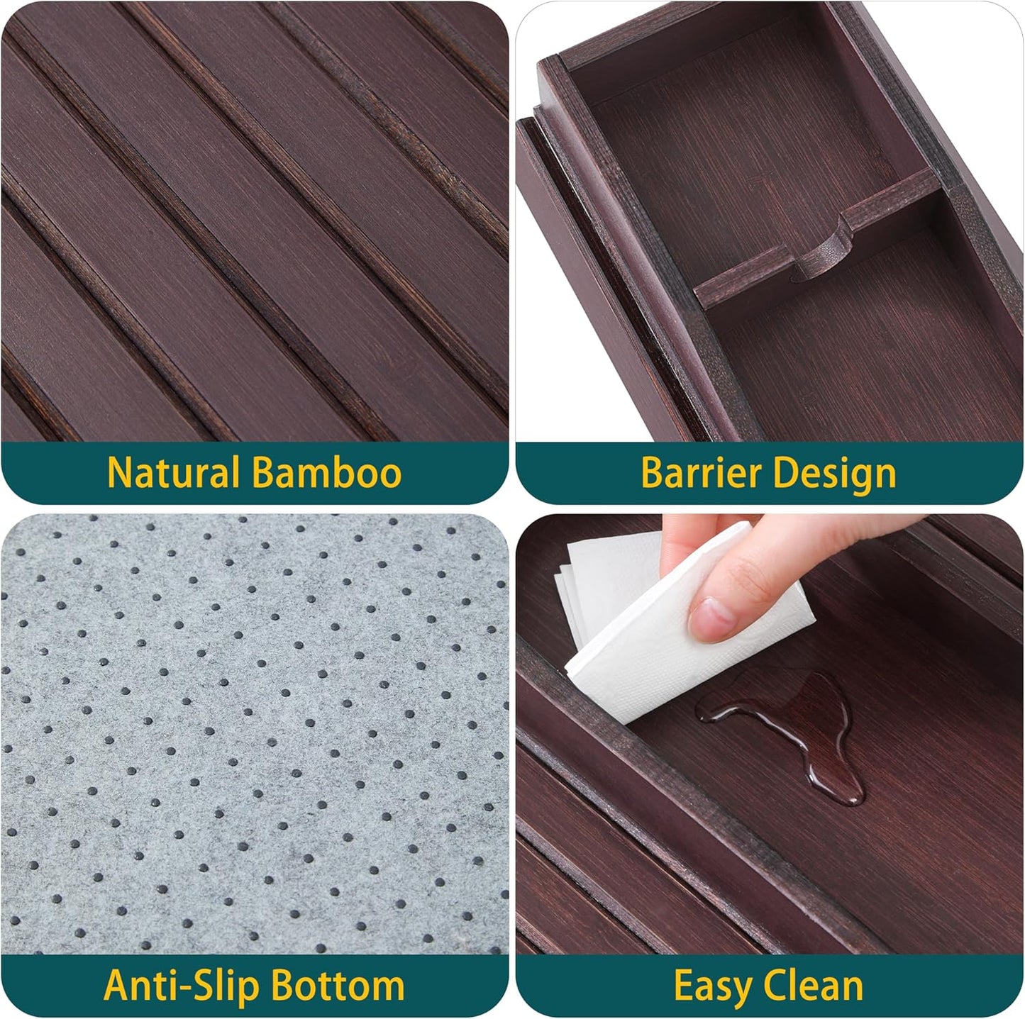 Bamboo Couch Cup Holder Arm Tray Table，Couch Drink Holder，Sofa Cup Holder Armrest Tray，Anti-Slip Foldable Arm Chair Table Tray Recliners for Drink,Cups, Snacks, Phone, Remote