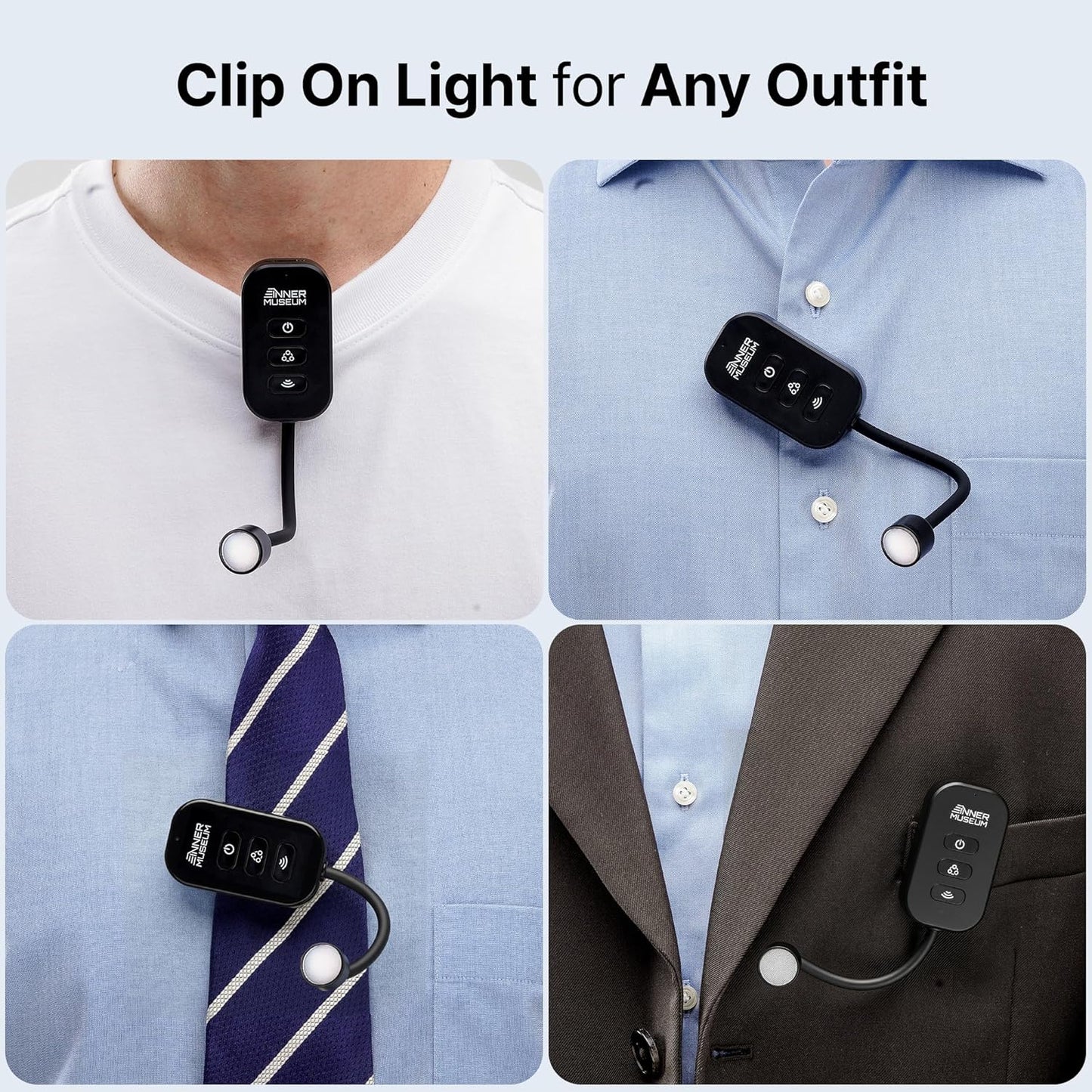 Clip-On Light for Clothes with Portable Case – Book Light, USB Rechargeable LED Lamp for Reading in Bed, Eye-Friendly 3 Color Modes, 3-Level Dimming