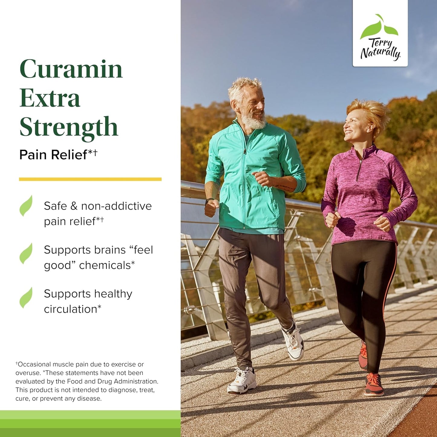 Terry Naturally Curamin Extra Strength - 120 Vegan Tablets - Non-Addictive Pain Relief Supplement with Curcumin from Turmeric, Boswellia & DLPA - Non-GMO, Gluten-Free - 40 Servings