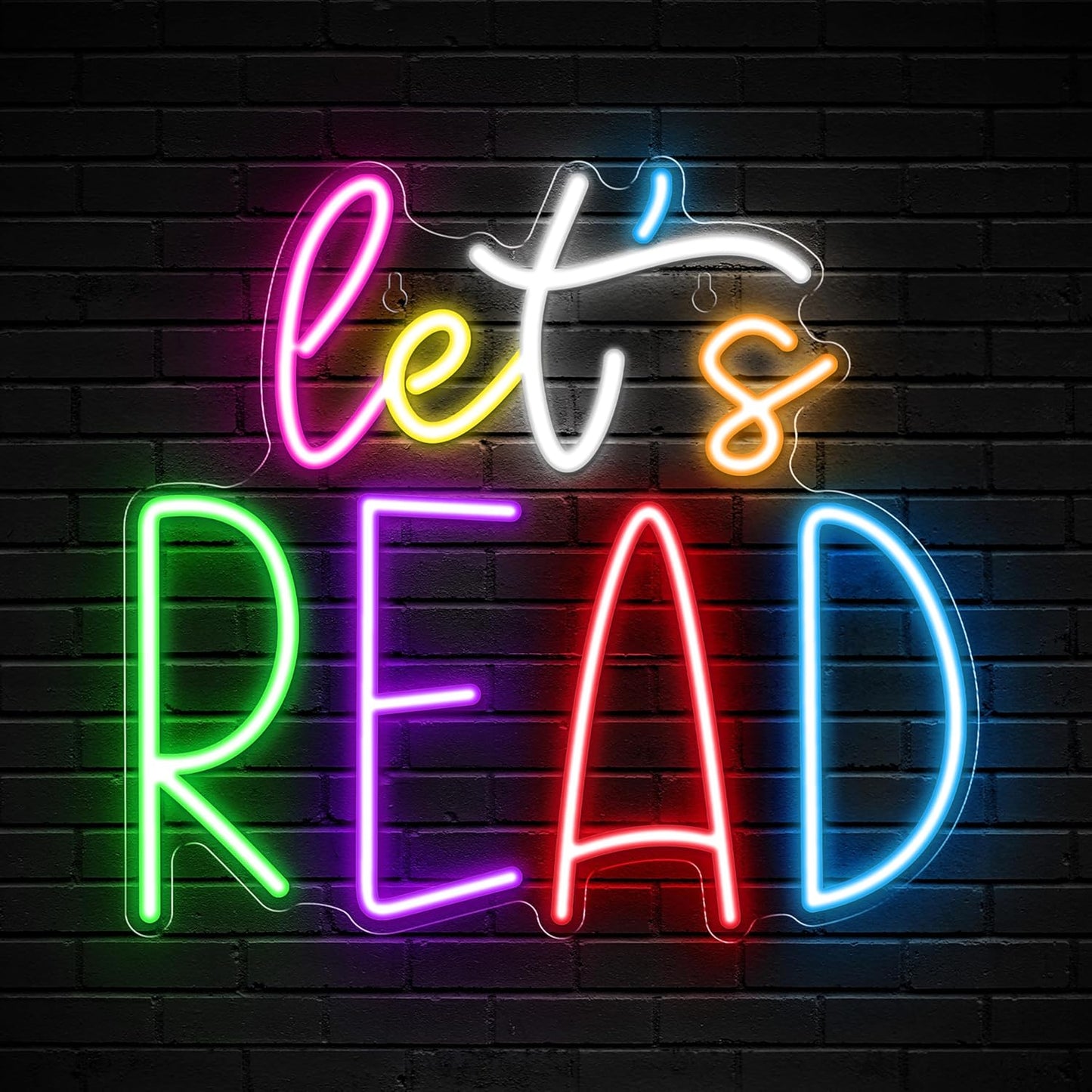 Kavaas Let's Read Neon Sign Reading Corner LED Light Neon Signs for Library Classroom Book Club Wall Decor -Best Back to School Gifts for Teens Kids