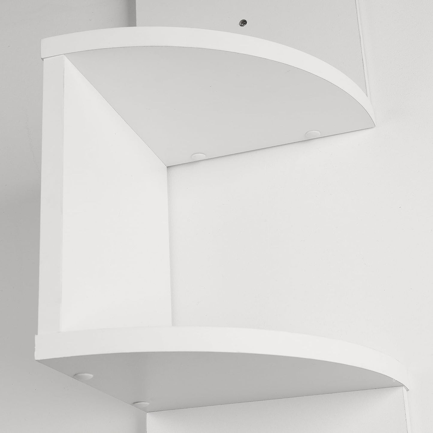 Danya B. Large Rustic Decorative 5-Tier Corner Floating Wall Mount Display Shelving Unit (White)
