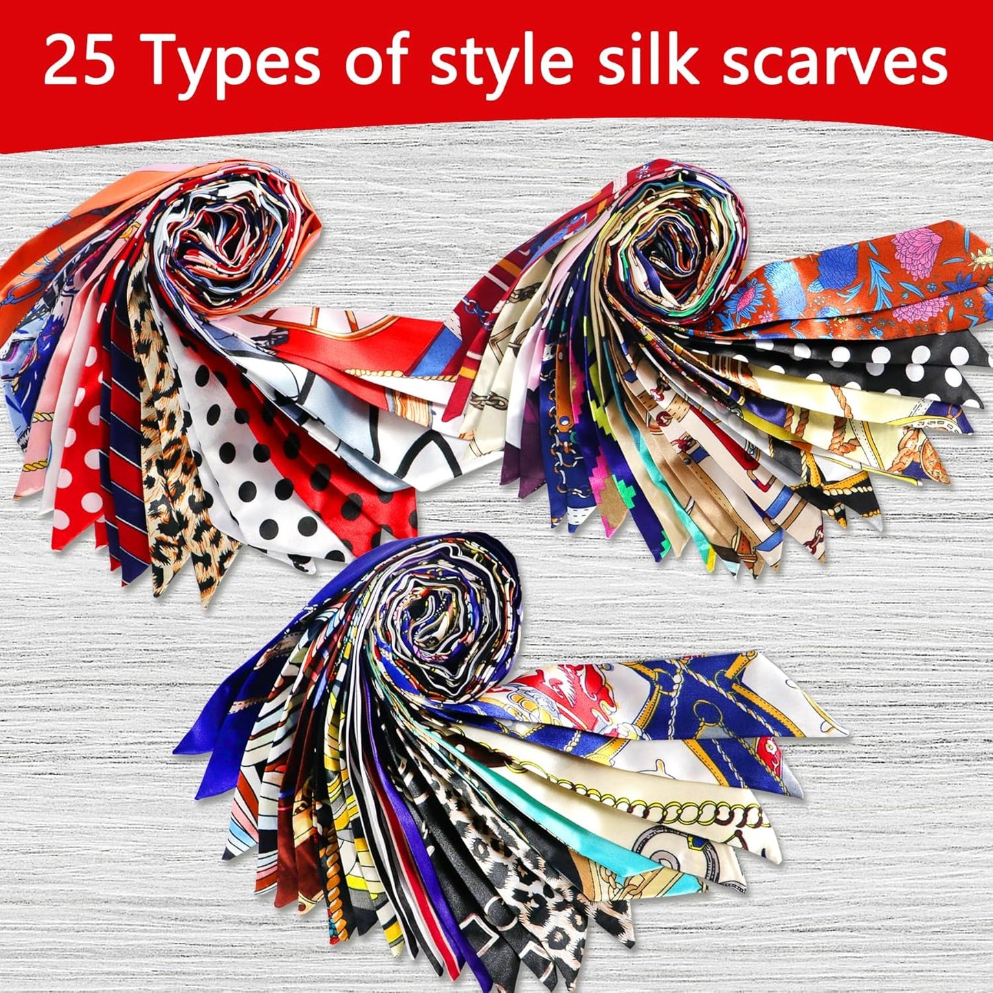 Hajoyful Neckerchief Scarf - Hairband Handbag Handle Ribbon Fashion Bag for Women Girls Decoration