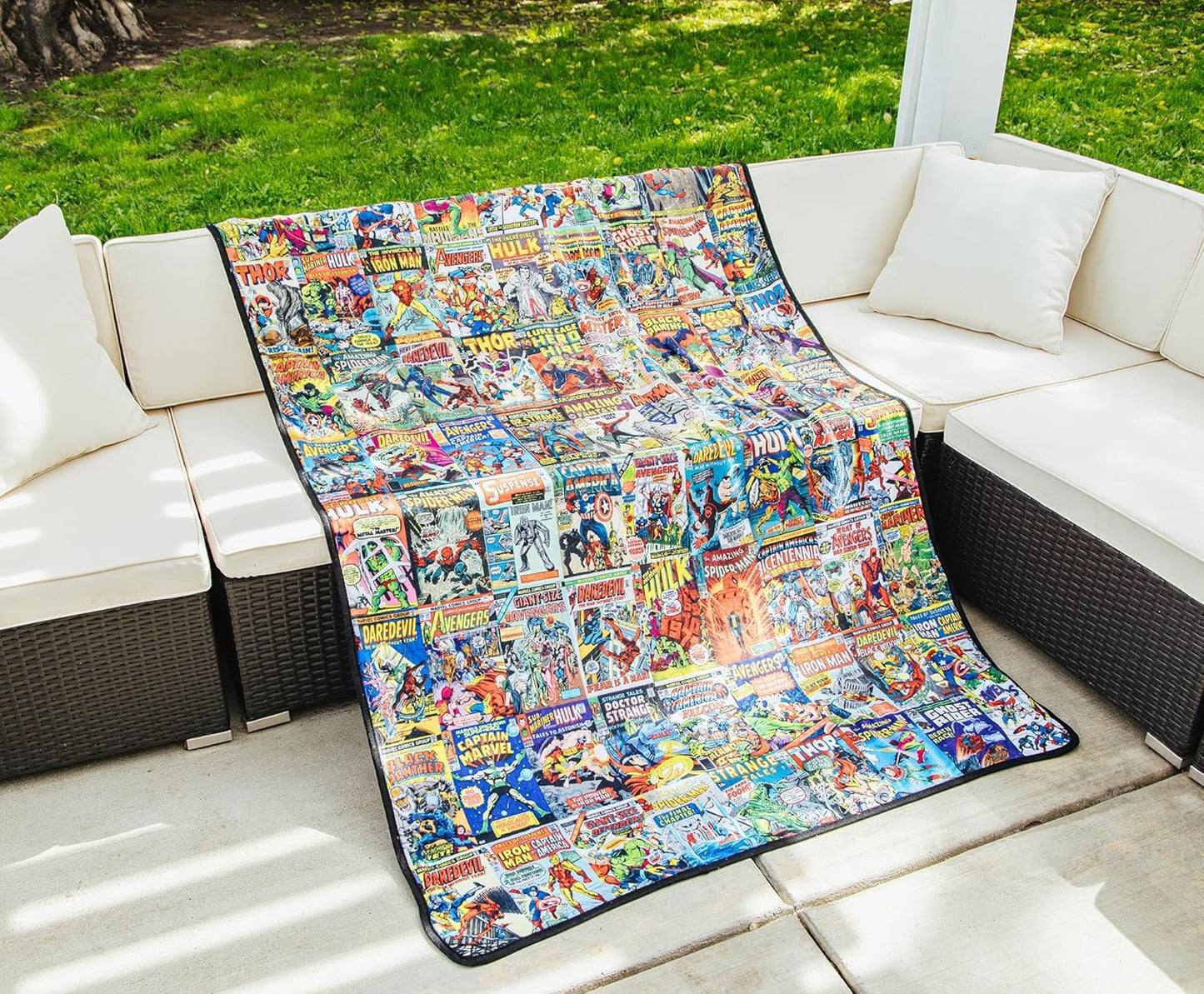 Marvel Comics Covers Fleece Throw Blanket | Soft Polyester Cover for Sofa, Bed | 45 x 60 Inches