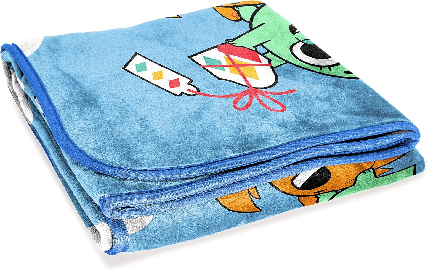 Jay Franco Pikwik Pack Animal Friends Blue Throw Blanket - Measures 46 x 60 inches, Kids Bedding - Soft & Cozy Fleece