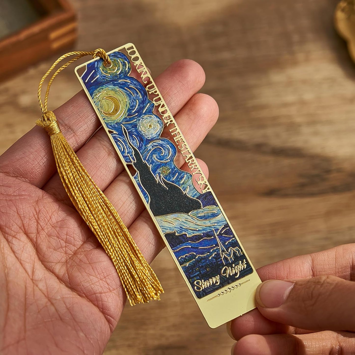 4Pcs Metal Bookmarks with Tassels, Art Van Gogh Book Marker for Women,Museum Gift Book Lover Gifts for Teacher, Writes, Readers