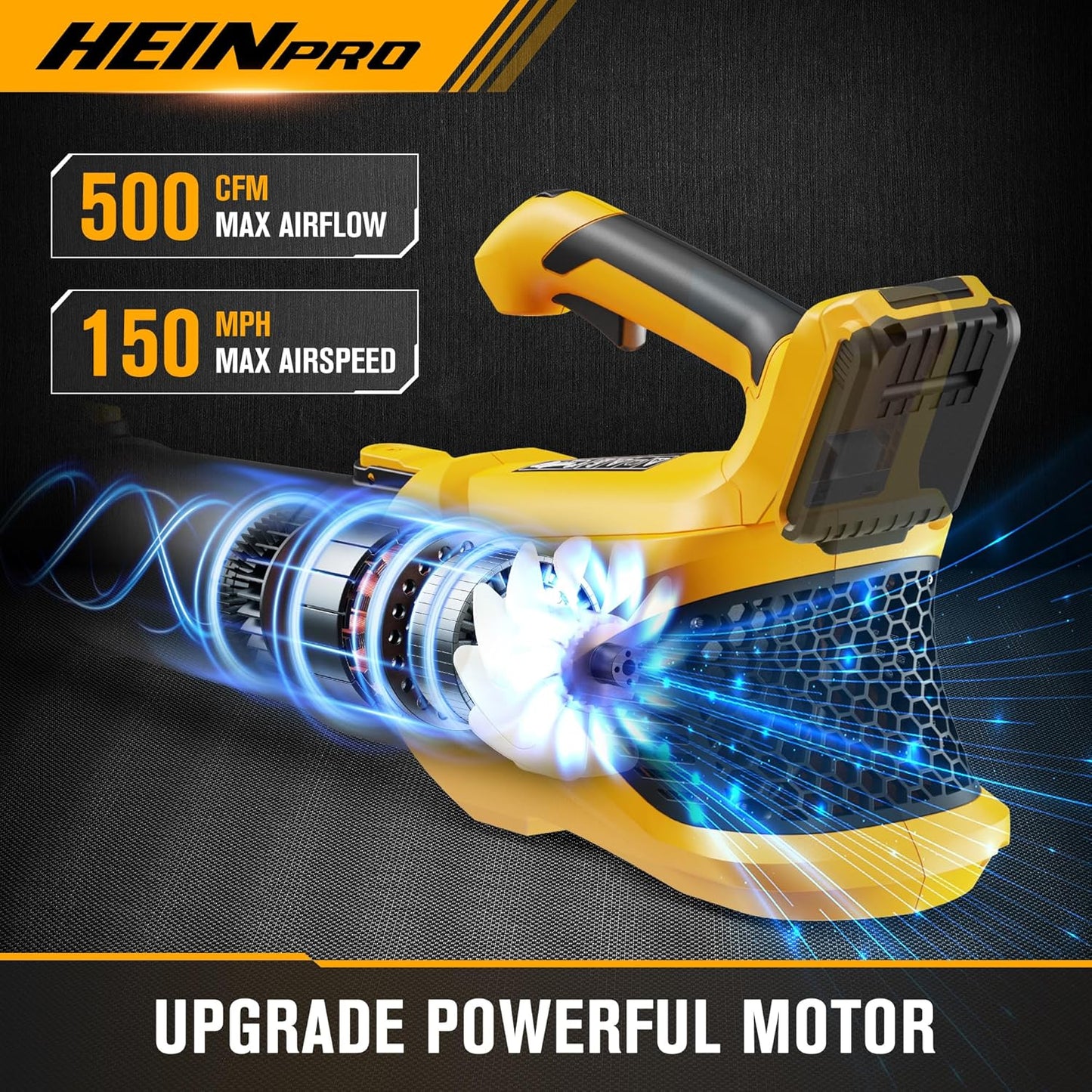 Cordless Leaf Blower Compatible with Dewalt 20V Max Battery, 500CFM/150MPH Electric Leaf Blower Cordless, 5 Speed Modes, Battery Powered Blowers for Lawn Care, Yard (Tool Only)