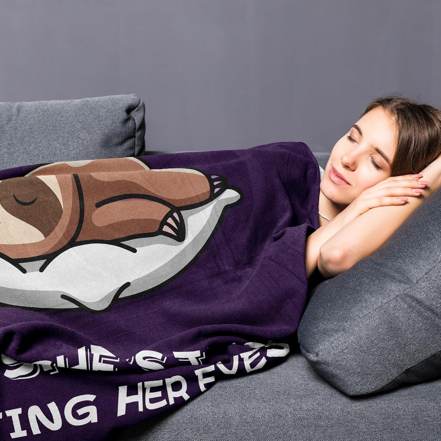 Auntie Gift Ideas, Aunts Birthday Gifts, Best Auntie Ever Gifts, Christmas Mother's Day Birthday Gifts for Aunt from Niece Nephew, Super Soft & Cozy Sloth Aunt Blanket Throw 60"X50"