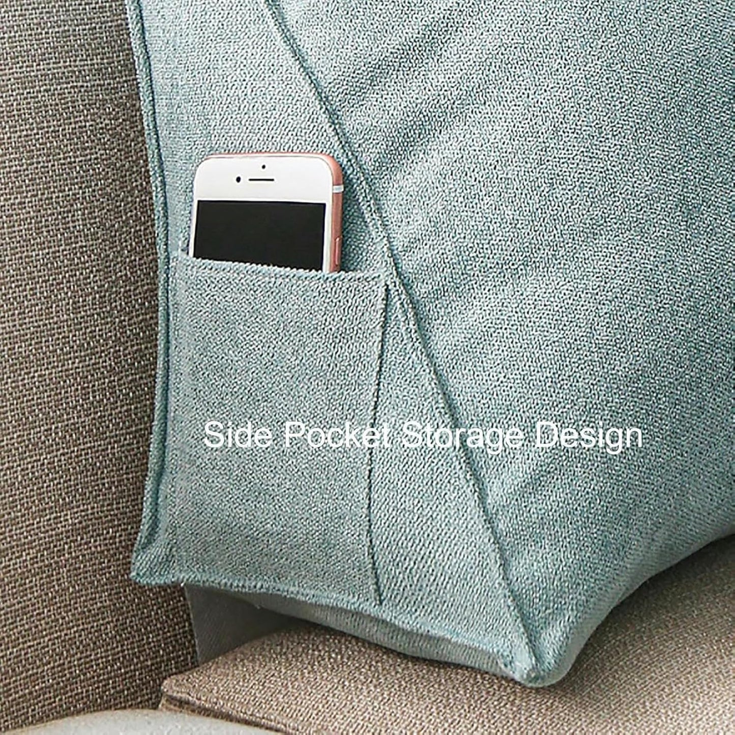 Wedge Pillow Headboard, Small Triangular Headboard Pillow Positioning Support Reading Backrest Wedge Pillow for Day Bunk Bed with Removable Cover,Red,70x35x20cm