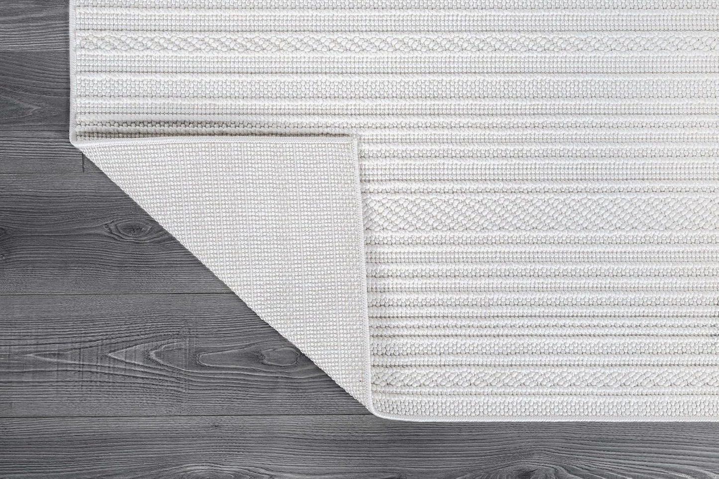 Indoor Area Rug 8x10 White Polyester Indoor Rugs Stripe Soft Loop Easy Clean Carpet for Living Room Bedroom Dining Room Hallway Office Entryway (8 X 10 White)