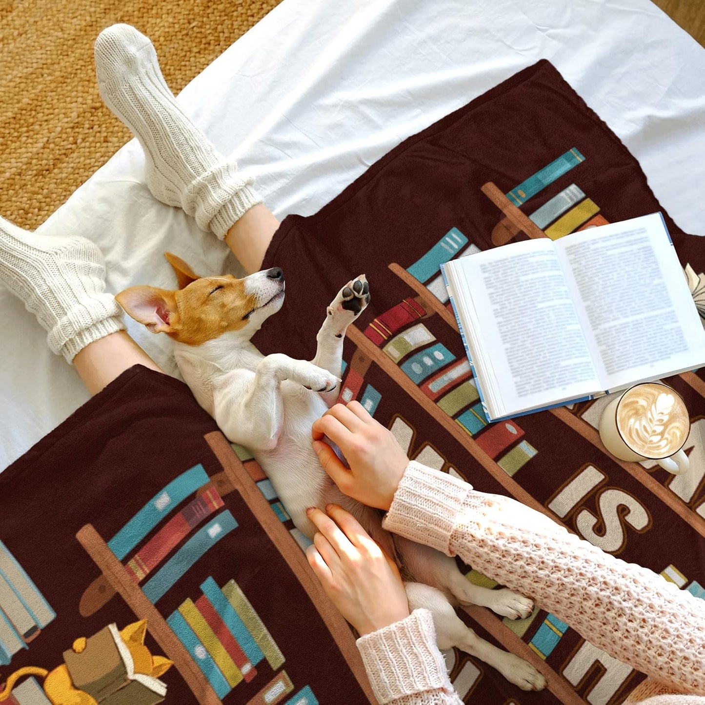 CUJUYO Book Lovers Gifts Blanket - Librarian Gifts Throw Blanket 80"x60" - Book Club Gifts for Reading Lover Bookish - Literary Gifts Ideas - Best Bookworm Gifts on Birthday Christmas Graduation