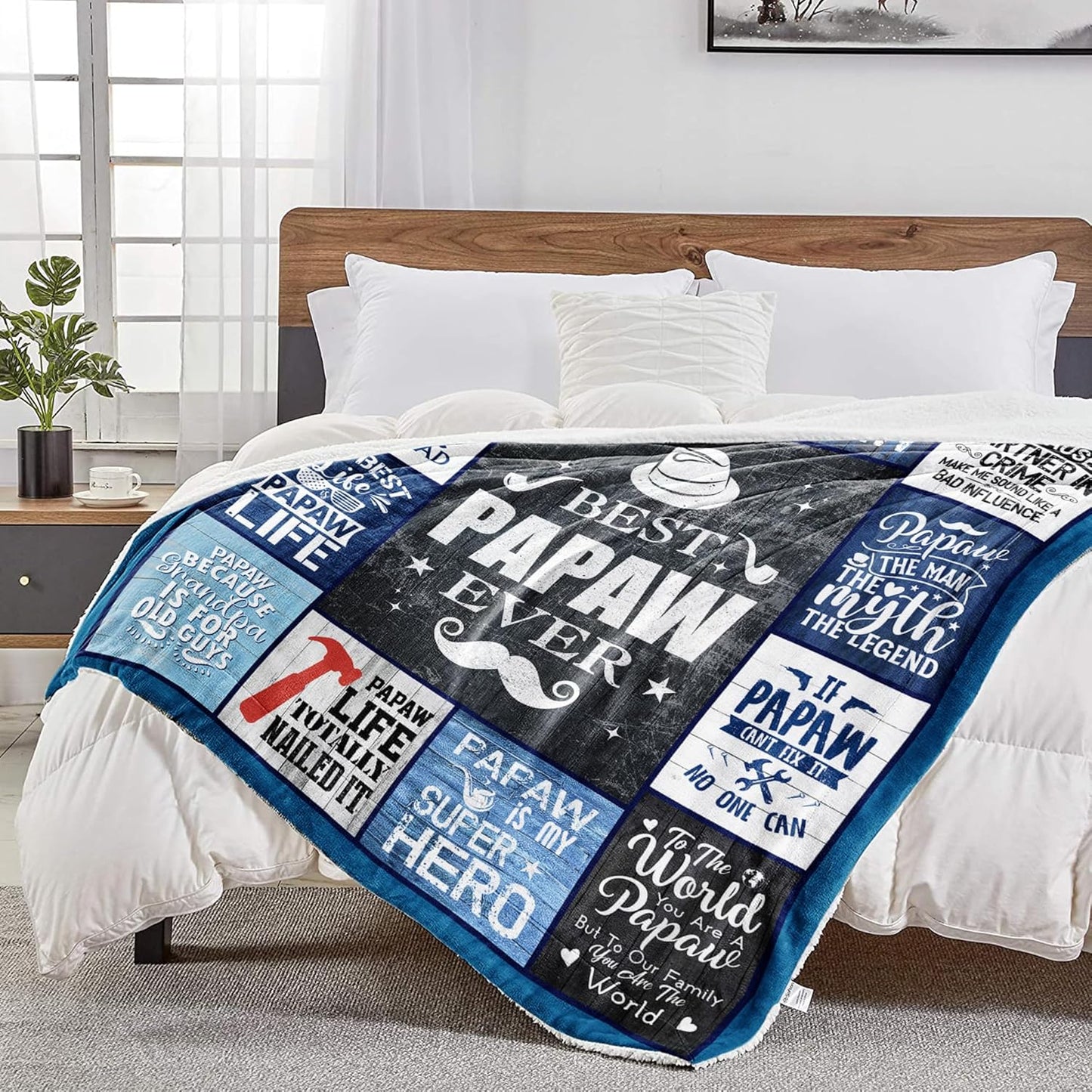 Papaw Gifts, Best Gifts for Papaw, Papaws Gifts from Grandkids Granddaughter Grandson, Papaw Birthday Gifts, Papaw Gifts for Grandpa, Papaws Gifts for Christmas Fathers Day Throw Blanket 80"x60"