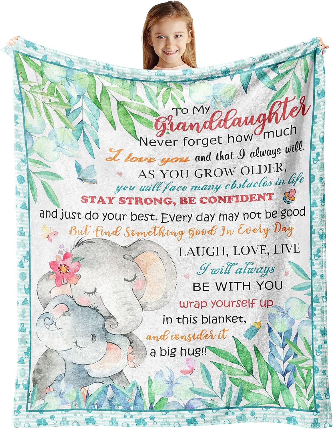Xutapy Granddaughter Gifts from Grandma/Grandpa, Birthday/Graduation/Baptism Gifts for Granddaughter Blanket 40’’x50’’