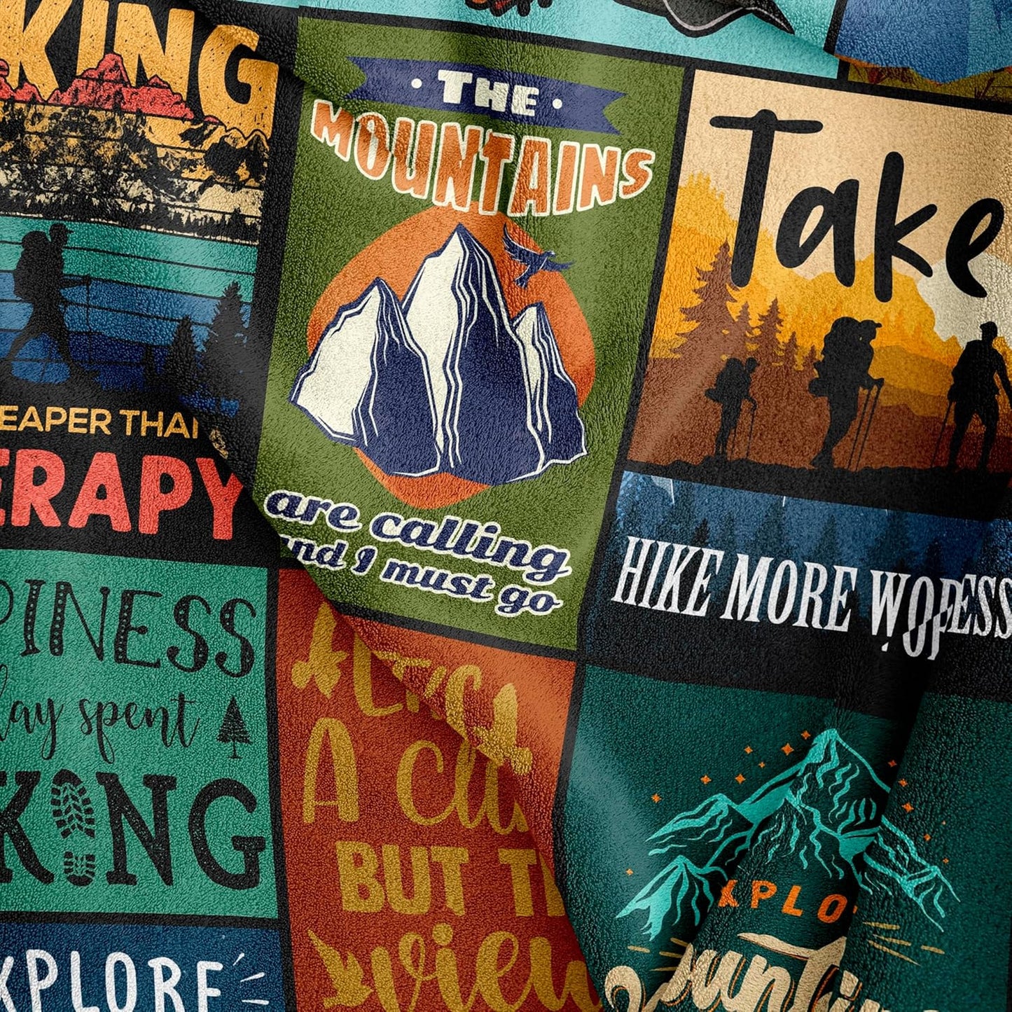 Amonee-YL Hiking Gift Blanket 50"X60", Hiking Gifts for Women Men, Gifts for Hikers, Outdoor Adventure Mountain Gift, Christmas Birthday Presents for Hikers