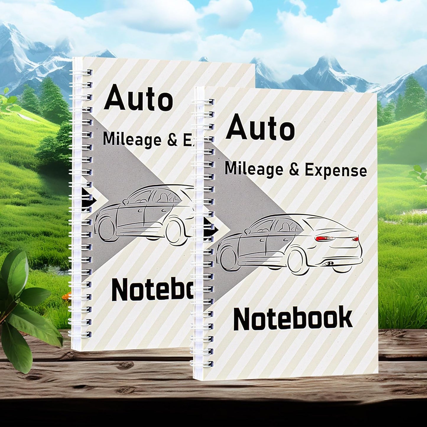 2 Pcs Auto Mileage Log Book Expense Record Notebook for Car for Small Business Driving Bookkeeping 7.87 X 5inch