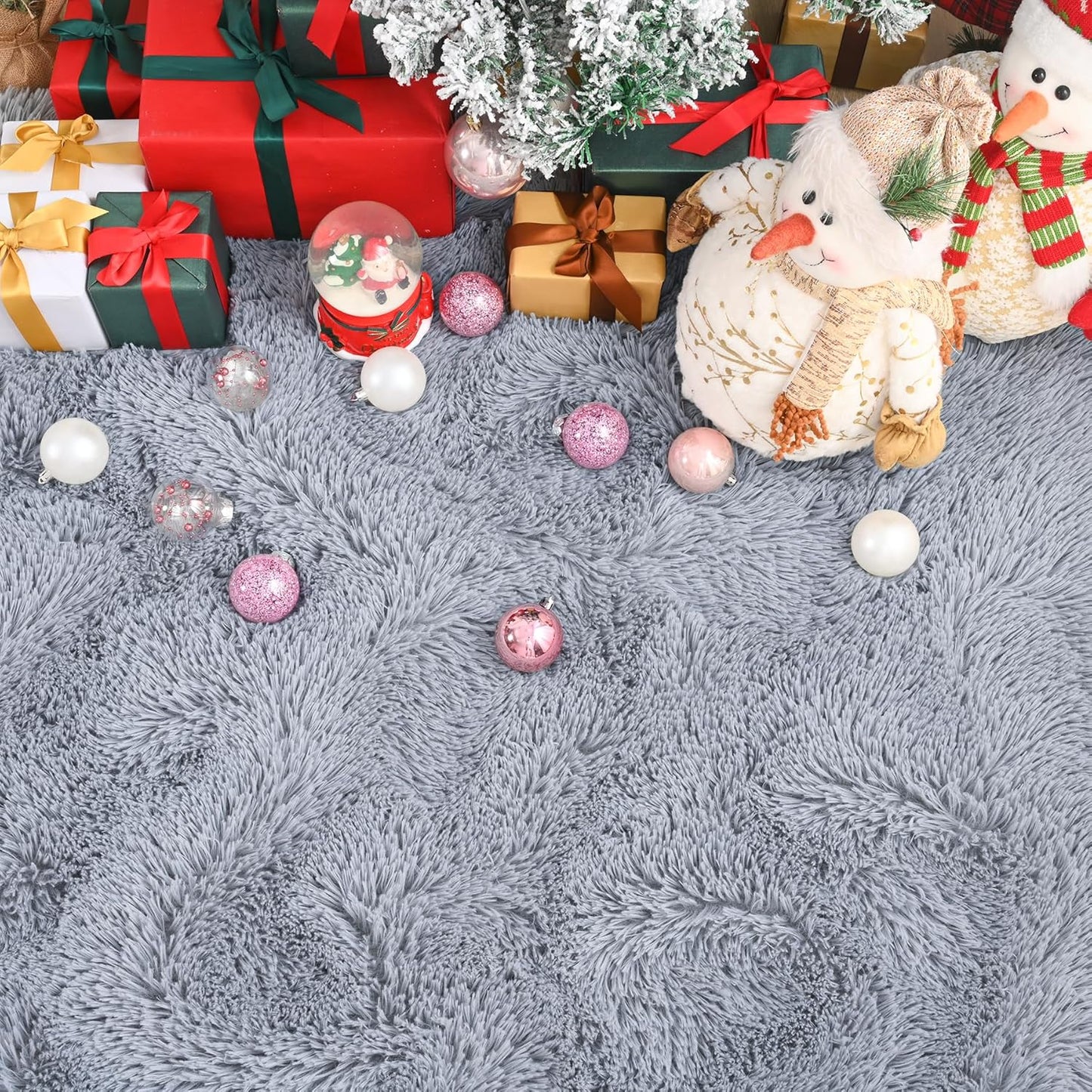 Keeko Small Bedroom Runner Rug 2x6, Grey Fluffy Bedside Kids Room Rugs Living Room Shag Throw Rug for Nursery Entryway Fuzzy Indoor Area Carpet Cute Rugs for Boy Baby Girl Room Dorm Decor
