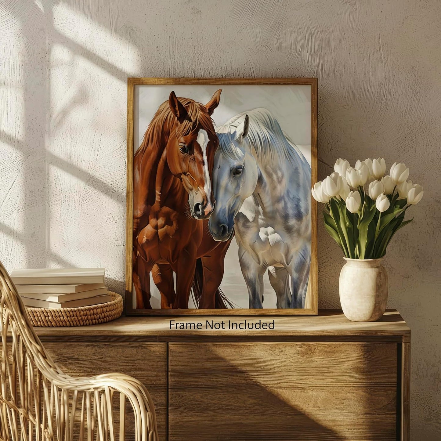 ZUKIY Grace and Strength in Motion - Horse Poster Wall Art for Bedroom Living Room Office Decor - Inspirational Equestrian Print with Rustic Charm - 8x10 Unframed