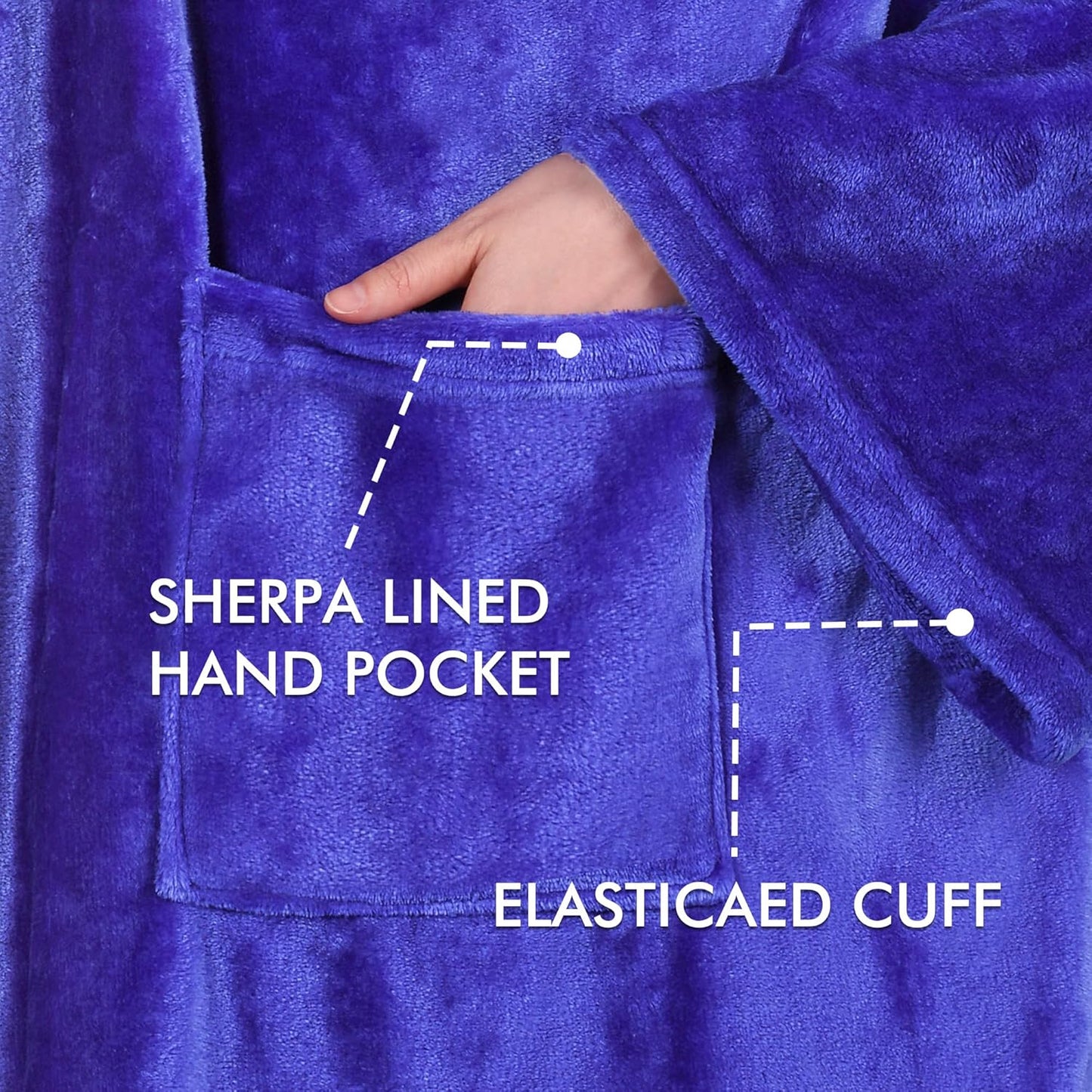 Tirrinia Wearable Blanket Adult, Sunggle Blankets With Sleeves, Reading Full Throw, Cozy TV Wraps, Gift Idea for Women Men Mom, Blue