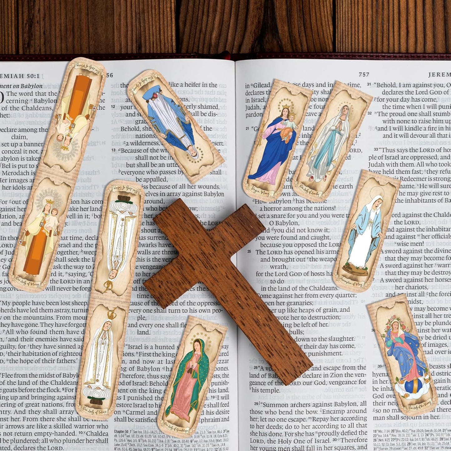 Virgin Mary Christian Bookmarks: 30 Pcs Magnetic Religious Bookmarks, Our Lady of Guadalupe & Fatima Catholic Designs, Bible Study Gifts for Men and Women, Religious Accessories for Prayer Devotion