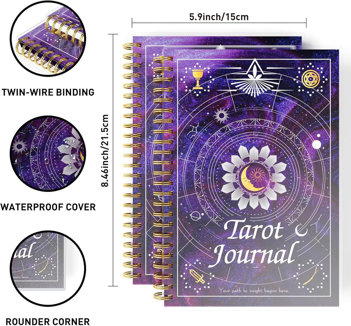 Tarot Journal for Card Reading - Daily Tracker and Reflection Planner, Mystic Notebook for Beginners and Experts, Divination and Manifestation Journal, A5 Planner for Tarot Spreads and Interpretations