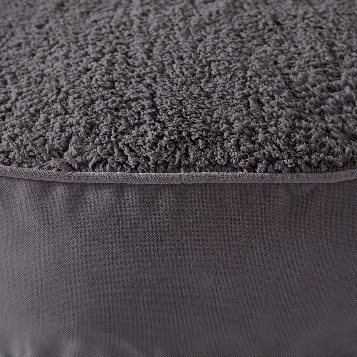 Happy Hounds Scout Deluxe Round Pillow Style Sherpa Dog Bed, Large (42 x 42 in.), Pewter
