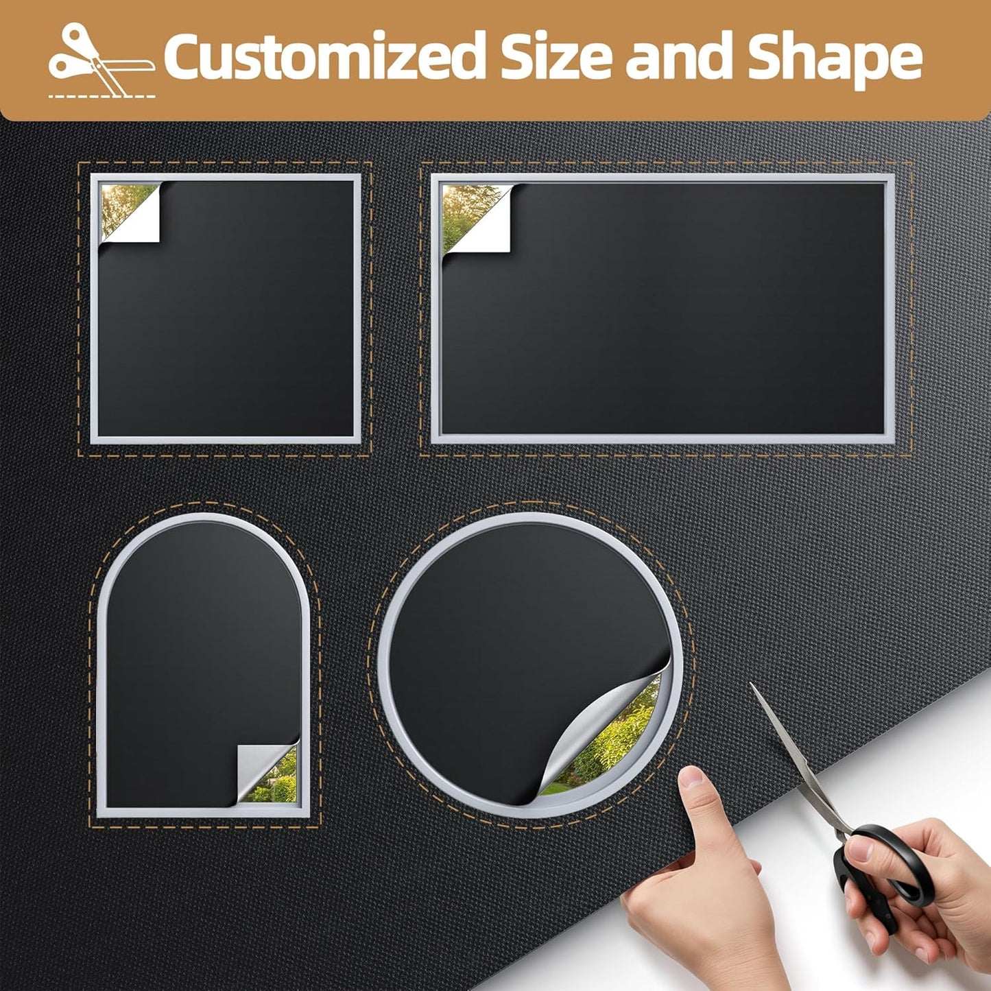 Magnetic Blackout Window Cover 102" x 58" Portable Blackout Curtains for Bedroom, Temporary Black Out Shades Window Privacy Film No Drill Black Out Blinds for Baby Nursery Travel Skylight - Blacks
