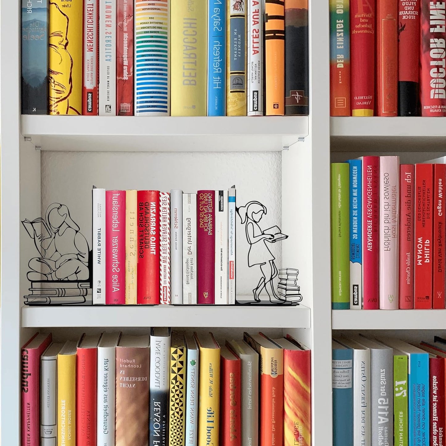Cute Bookends Decorative, Durable Metal Book Holders with Timeless Appeal, Black, 1 Piece, 6.3x4.5x1.2 inches