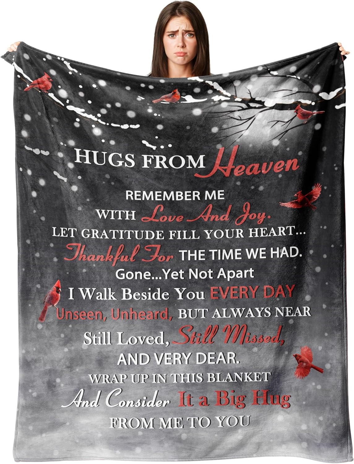 Xutapy Sympathy Gifts for Loss of Loved One, Memorial/Bereavement/Grief/Condolences Gifts for Loss of Mom Dad, Condolences/Funeral Present, Hug from Heaven Blanket 60’’X50’’